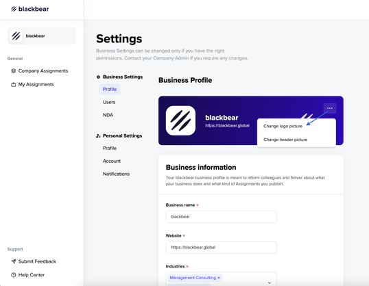 Profile header  logo